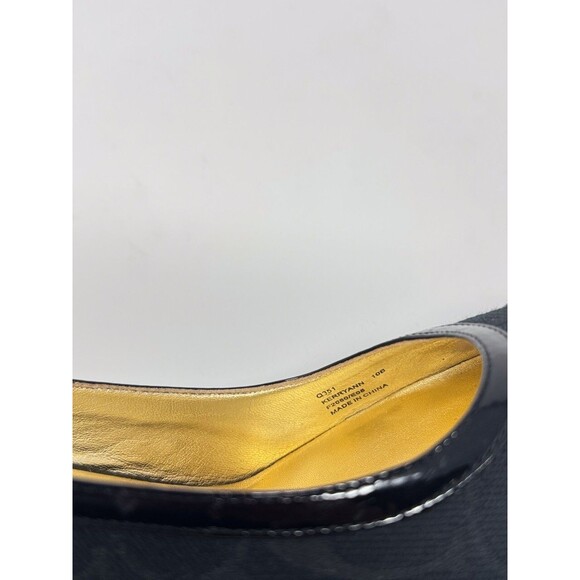 Coach Sandals Blue Leather Kerryann Signature Slip On Wedge Heel Pump US 10 B - Picture 9 of 9